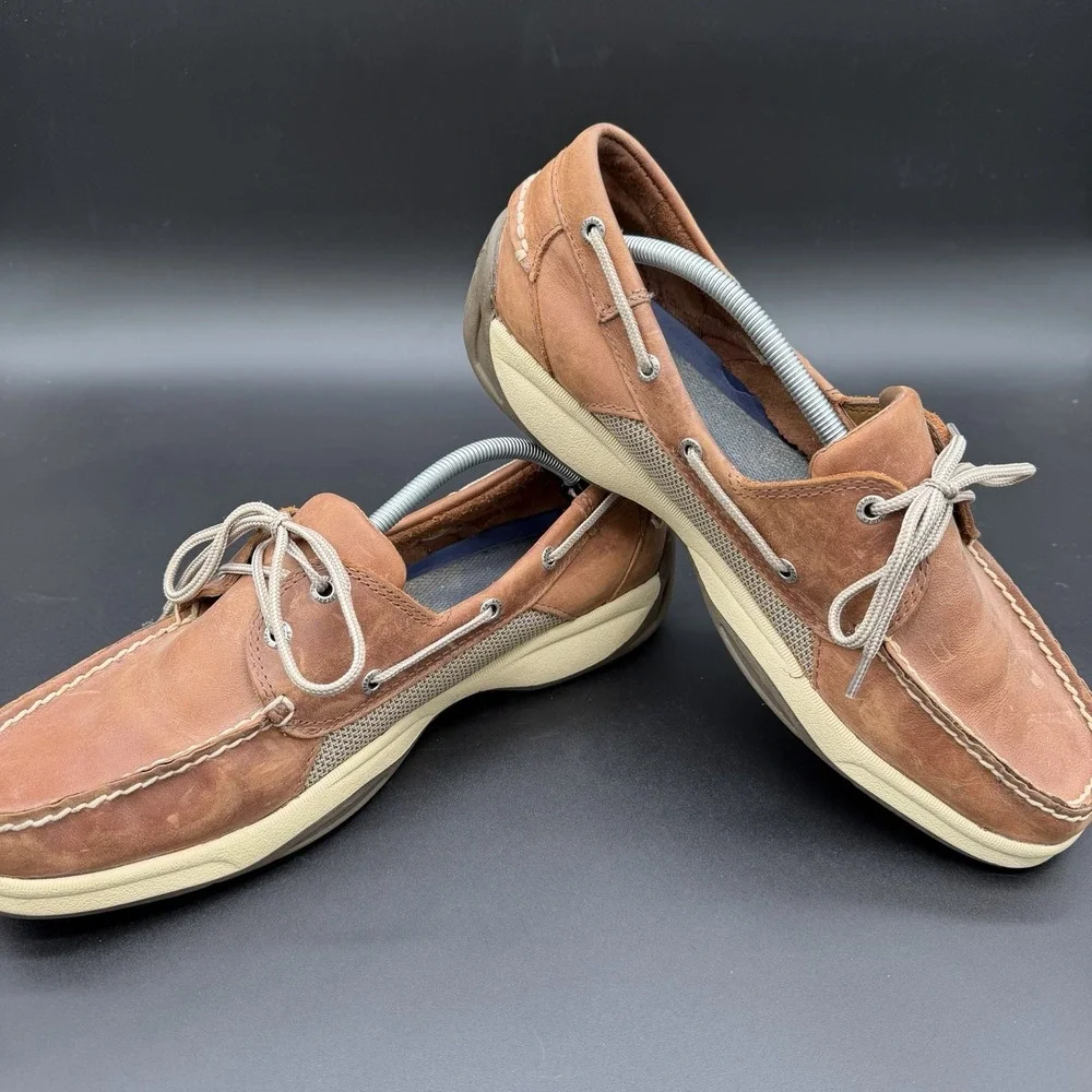 Sperry Top Spider Dark Tan Billfish 2 Eye Boat Shoes 0276308 Men's Size 13